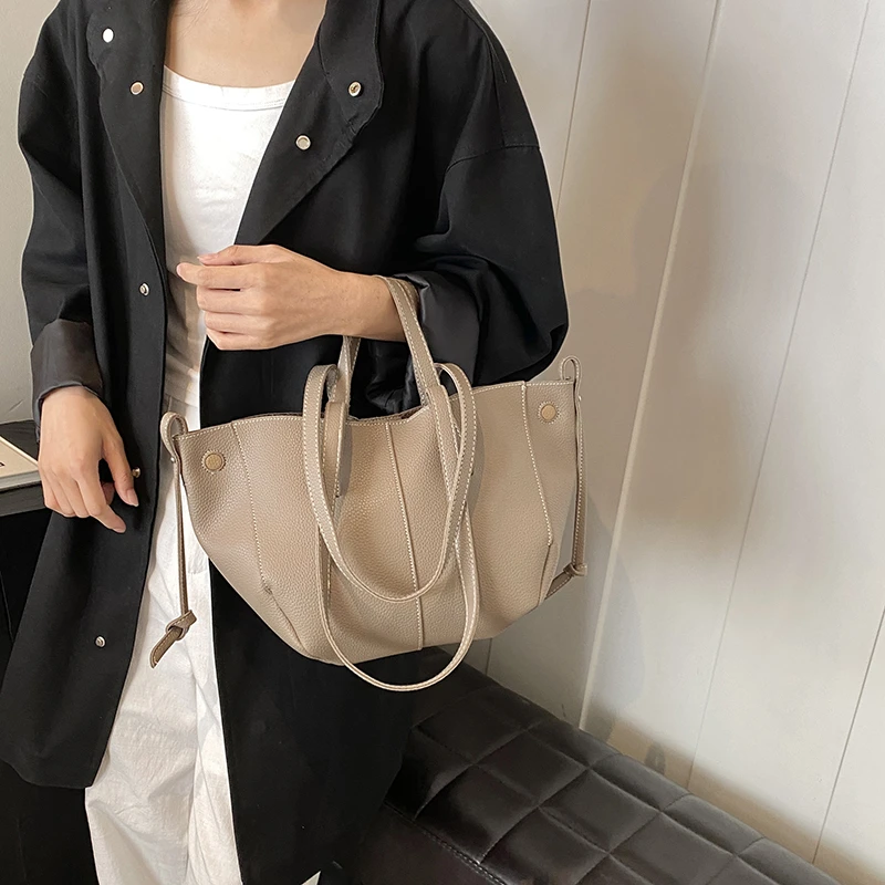 Vintage Women Shoulder Bag PU Leather Handbag Chic Tote Underarm Bags Leisure Women's Grocery Bags Clutch Designer Luxury Bolsa image 2