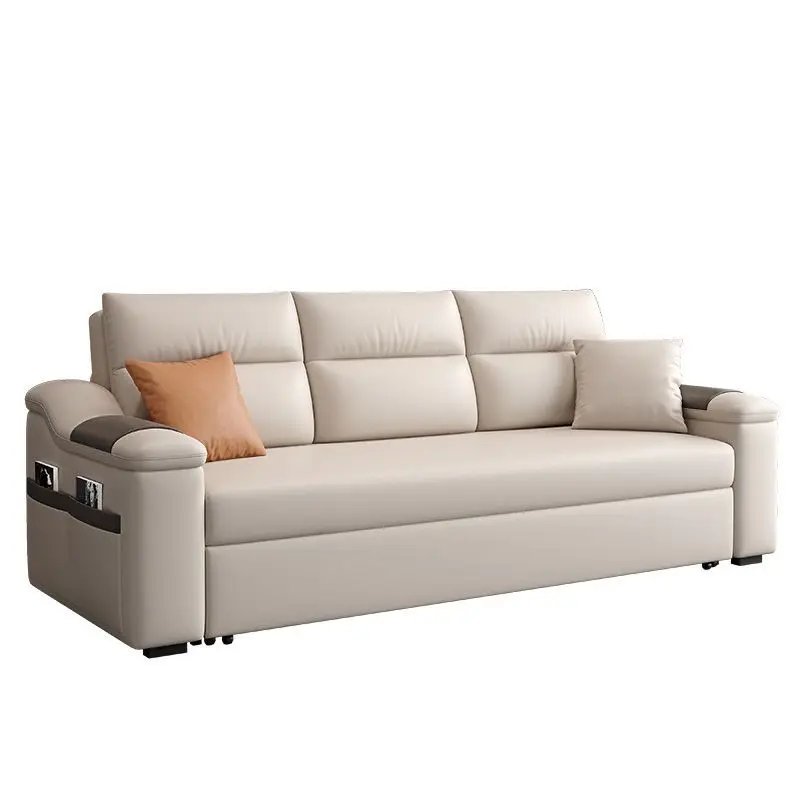 

Folding sofa bed Solid wood frame Convertible three-seat sofa bed Living room Intelligent function Storage sofa bed