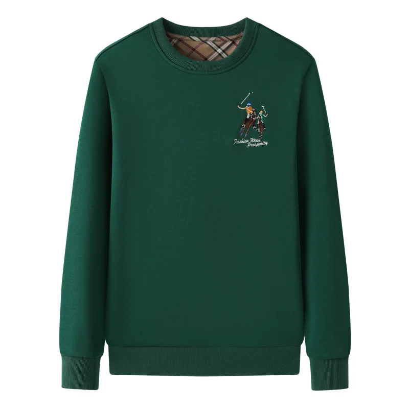 

Новые хлопковые весенне-осенние мужские толстовки высокого качества с круглым воротником, однотонные повседневные мужские толстовки с длинными рукавами и вышивкой 6XL