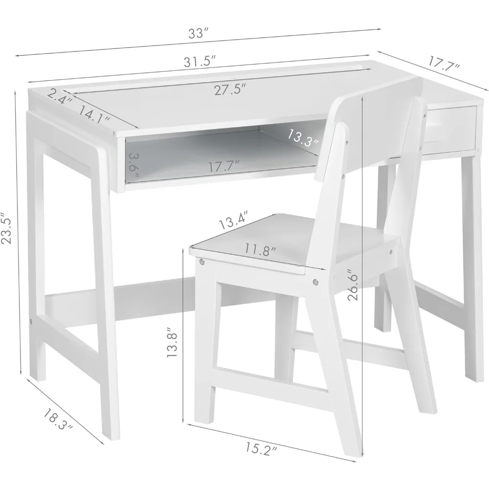 Study Desk for Kids With Drawers Kids Table and Chair Set Children's Furniture