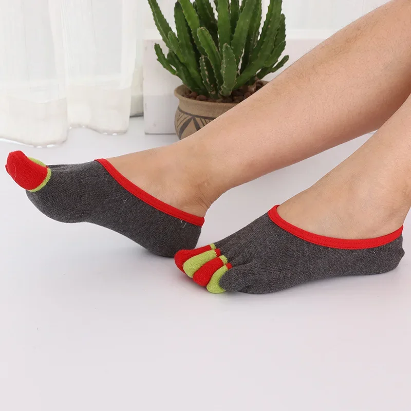 Multicolour Five-finger Boat Socks Invisible 5 Toe Socks Women's Socks