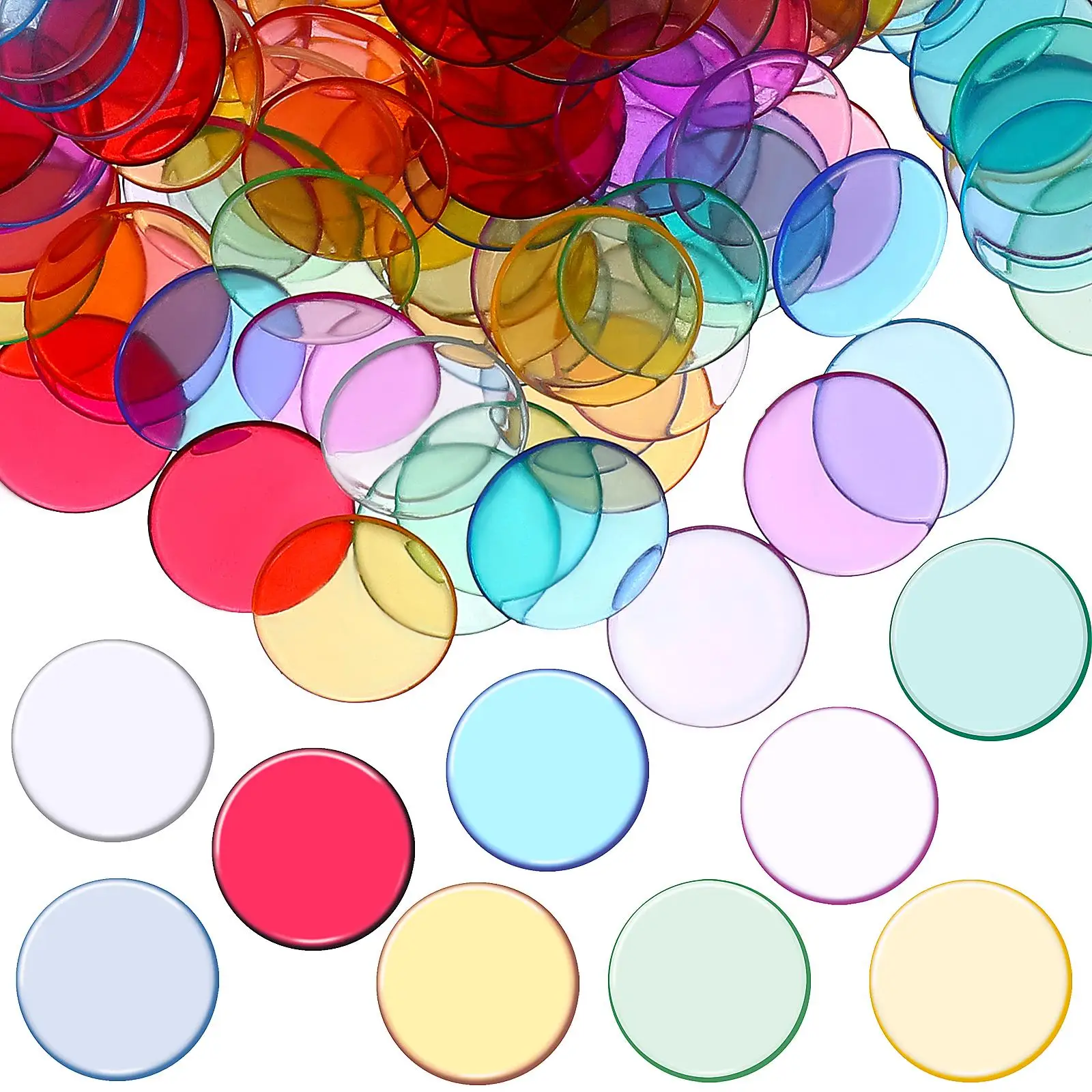 400 Pcs Counting Coins Bingo Chips Gaming Tokens Family Counters Round Plastic for Classroom Game Child