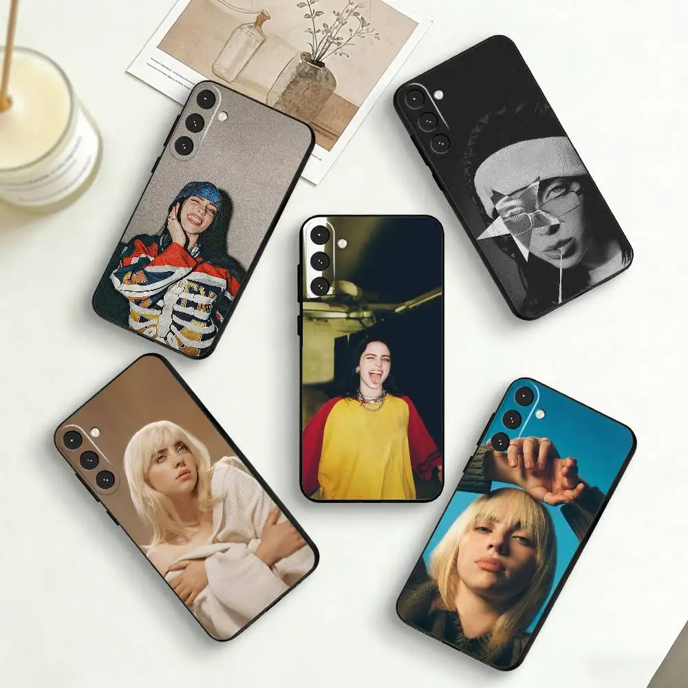 

S-Singer B-Billie Eilish Phone Case For Samsung Galaxy A73,A72,A71,A70,A53,A52,A51,Others Soft Black Cover