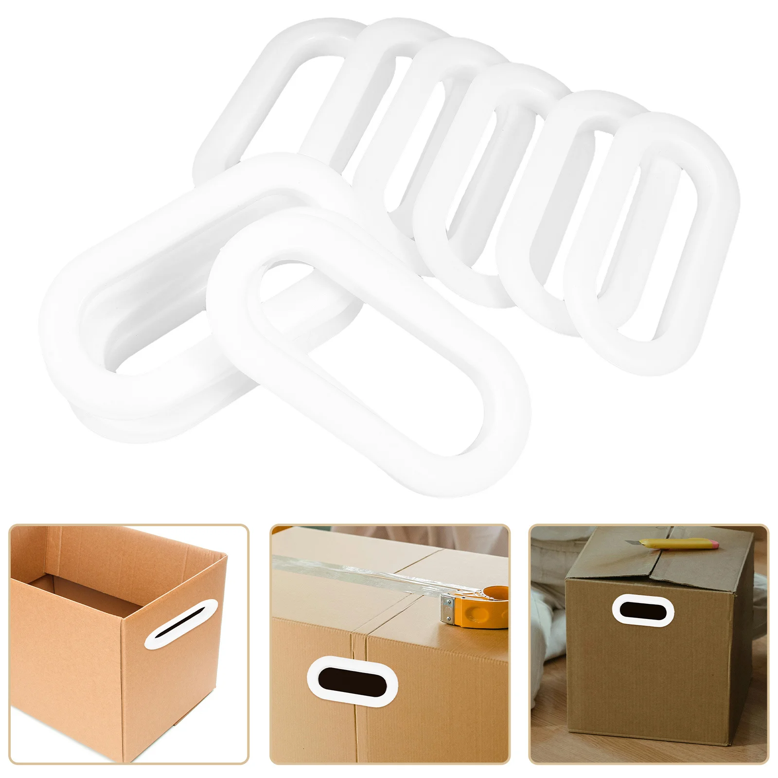 

20pcs Paper Box Buckle Plastic Carry Handles For Cardboard Boxes Diy Box Making Accessories Moving Handle Storage Tool Organizer