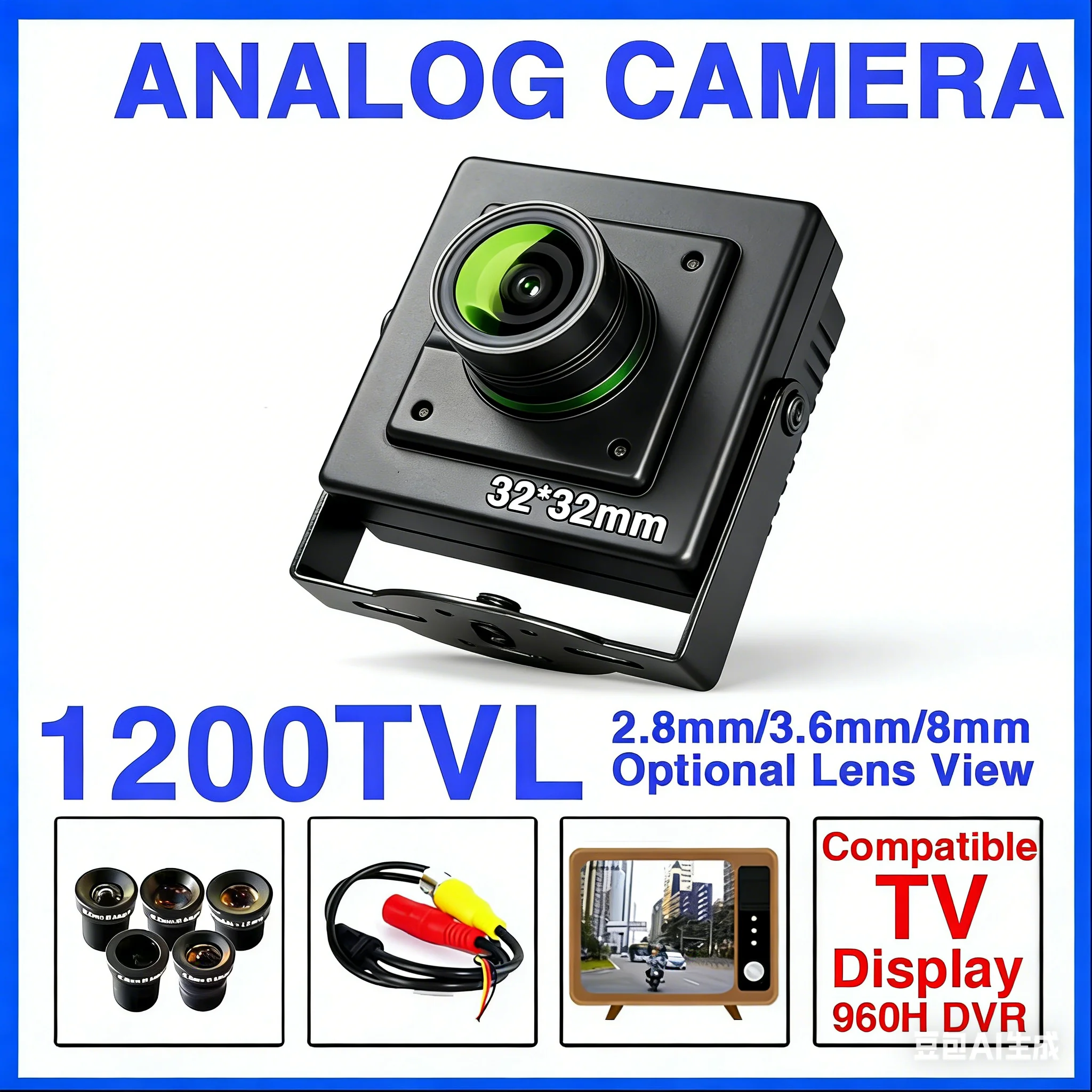 

HD мини-камера видеонаблюдения CVBS 2,8 мм/16 мм с металлическим корпусом, аналоговое видео ТВ, совместимое, супер маленькое для дома/автомобильного наблюдения с кронштейном