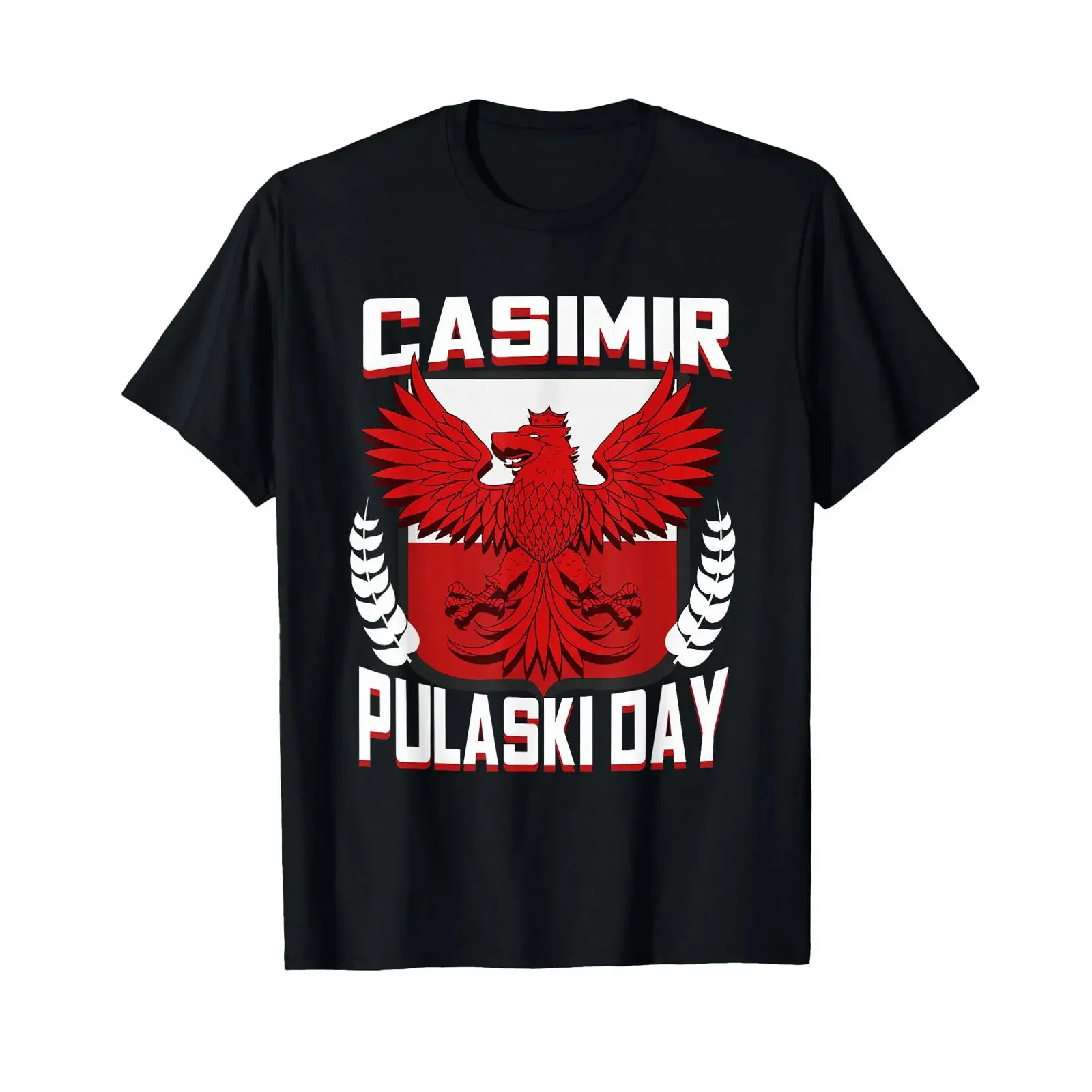 Casimir Pulaski Day Polish Eagle T-Shirt im Vintage-Stil, gewaschen, Unisex, dehnbar, modischer Grafikdruck, weich, atmungsaktiv, Streetwear, leicht