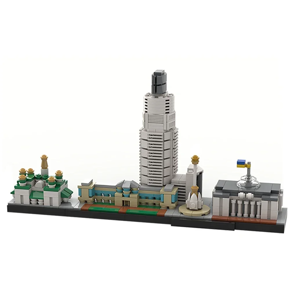 MOC Ukrainian Architecture Capital Kyiv (Kiev) Skyline Building Blocks Set Idea Assemble Bricks Toys For Children Birthday Gifts