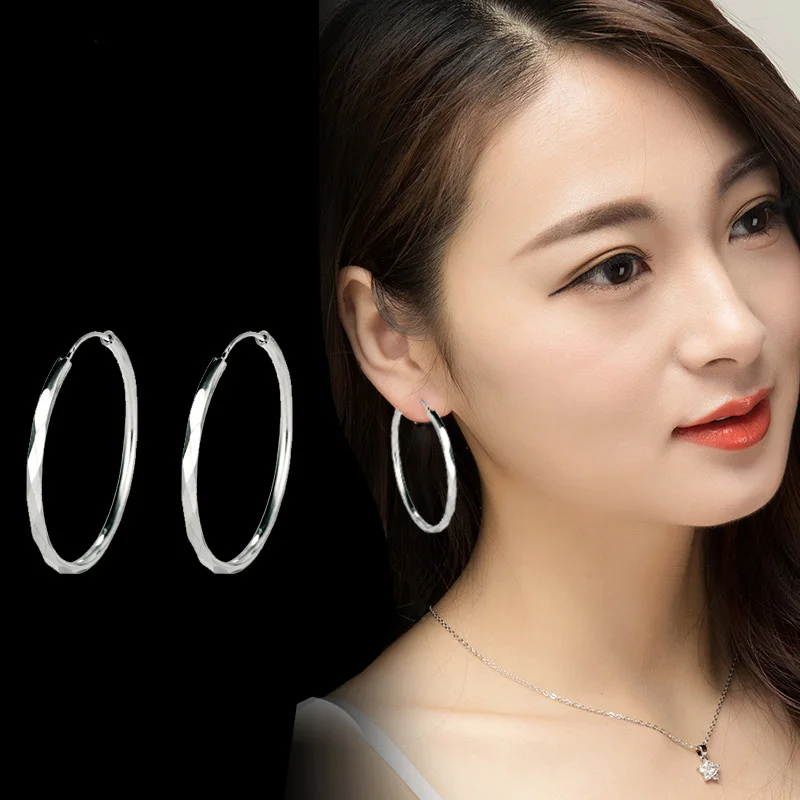 1Pair/2Pcs Big Hoop… - image