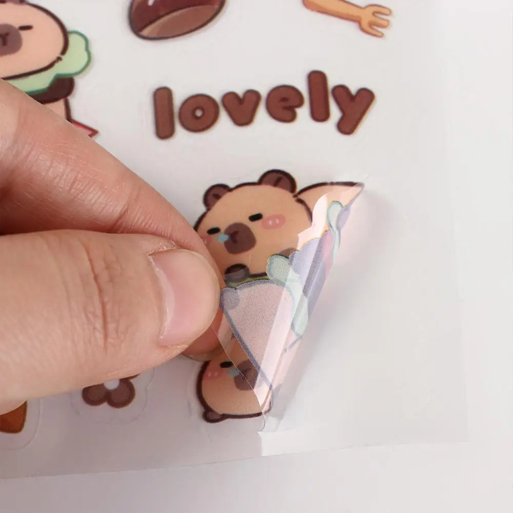 5pcs Capybara Orange Capybara Stickers Funny Kawaii Swimming Capibara Stickers Fashion Paper Cartoon Kapibara Stickers