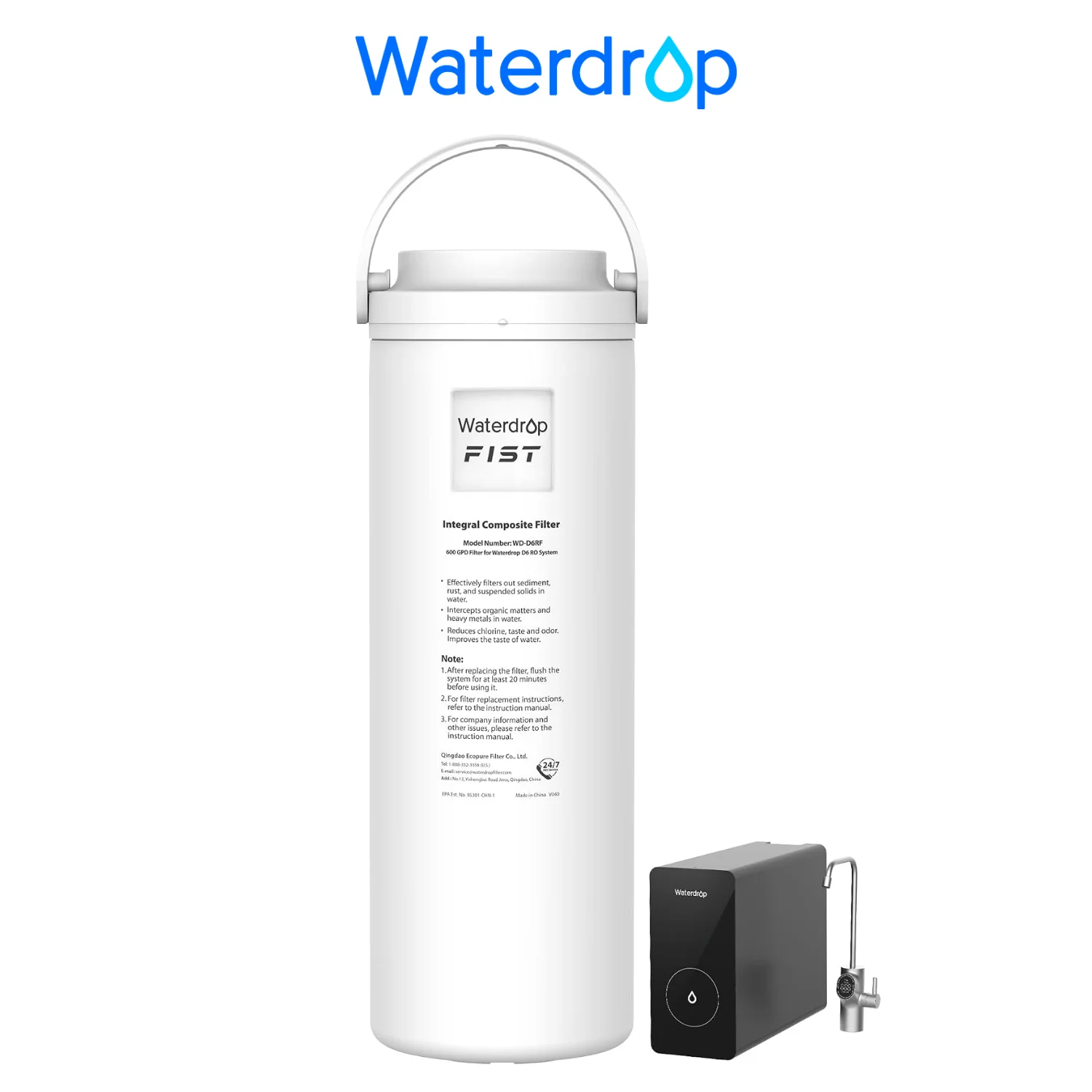 

Waterdrop D6RF Filter, Replacement for D6 RO System, 1-Year Lifetime | 6-Stage Filtration