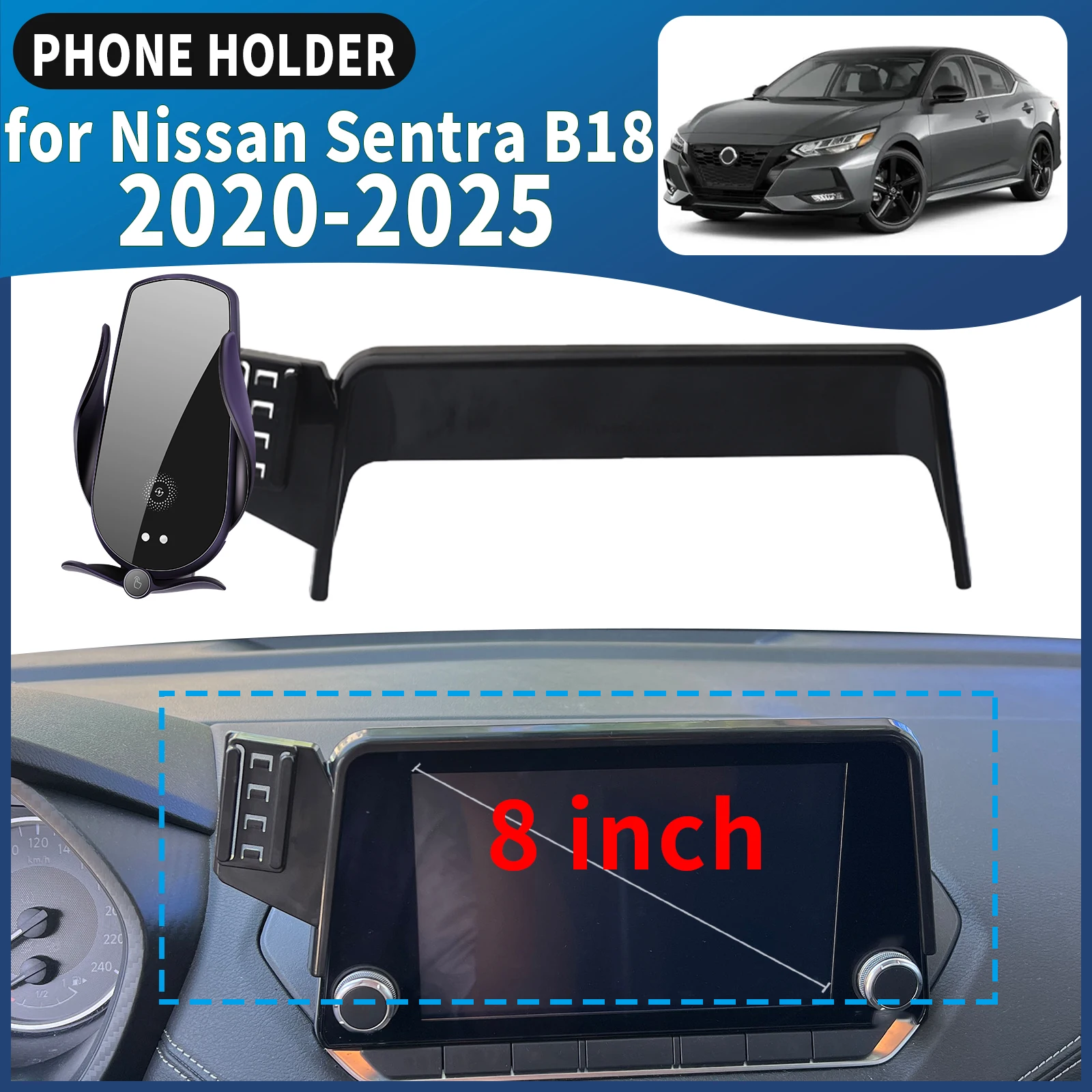 

fit for Nissan Sentra B18 2020-2025 8inch Car Phone Holder Mount Vehicle-Specific GPS Navigation Easy Installation accessoires