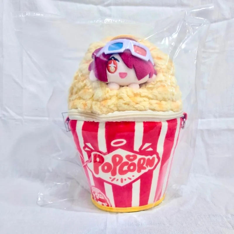 Original Game Periphery Arknights Exusiai Popcorn 25cm Plush Crossbody Bag Anime Shoulder Bag Cosplay Fan Merchandise Toy