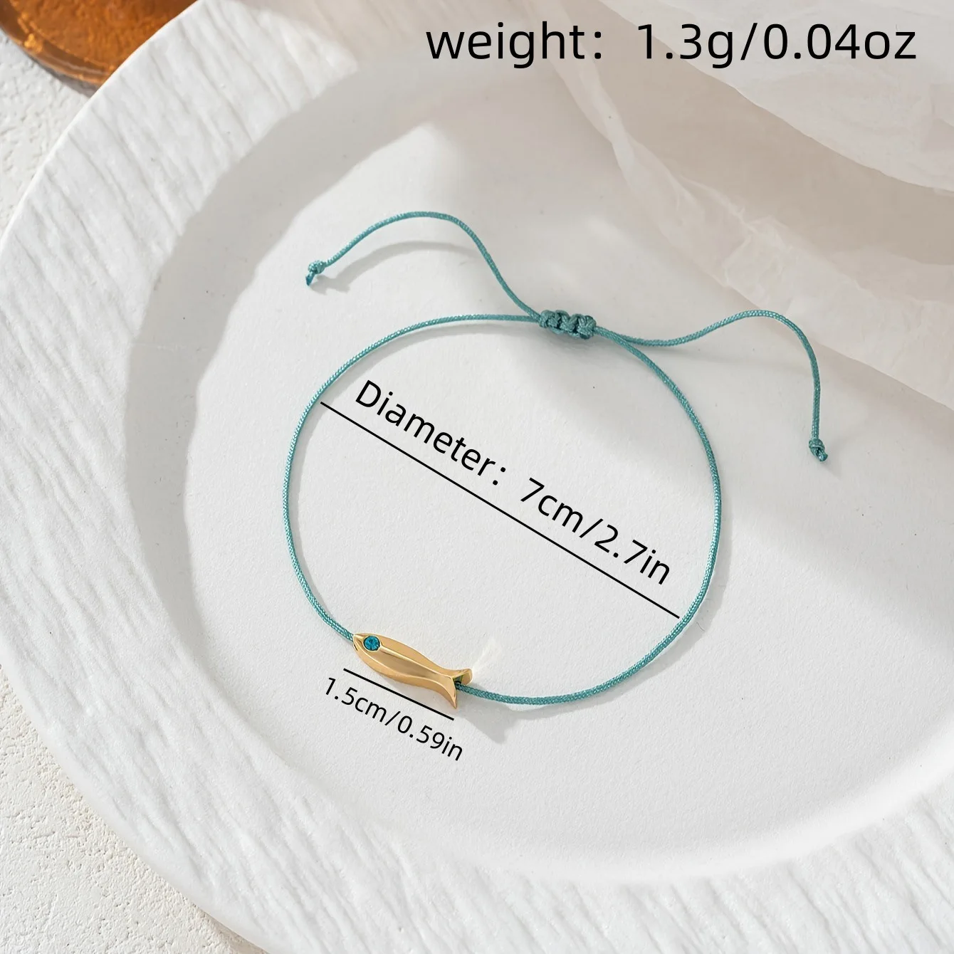 Cute Blue Fish Anklets Women Girls Bohemian Style Gold Color Animal Handmade Red Rope Adjustable Foot Chain Jewelry Accessories image 3