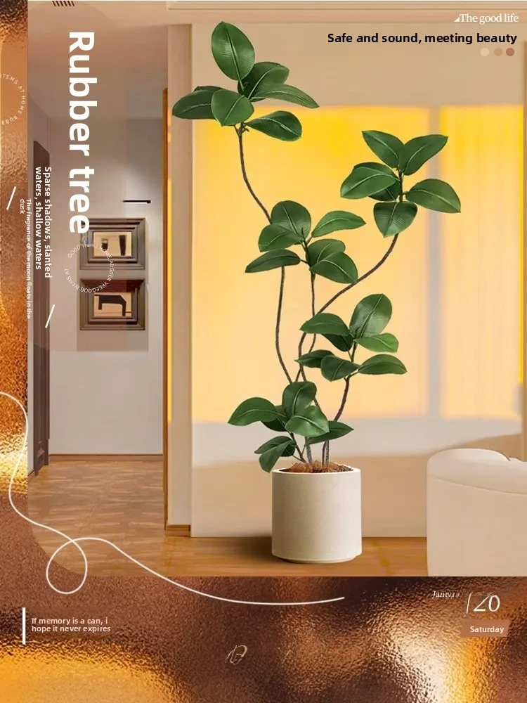 

Большой пол, гостиная, вход, декоративное искусственное растение, бриллиантовое резиновое дерево, имитация растения, элитное роскошное м...