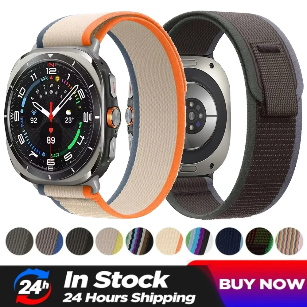 Trail Nylon Loop Armband für Samsung Galaxy Watch Ultra/Ultra 2025 47mm Offiziell Lückenlos Atmungsaktives Armband Samsung Watch Ultra 47mm