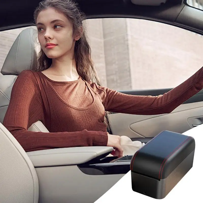 Car Armrest Support Pad Auto Console Armrest Elbow Resting Pad Liftable Armrest Organizer With Cup Holder For SUV Auto