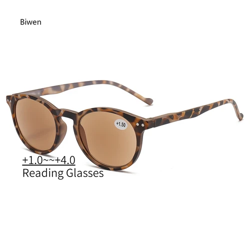Gafas de sol de moda para leer, gafas para presbicia para hombres y mujeres, gafas de sol redondas para hipermetropía, anti UV400, dioptrías + 1,0 1,5 2,0 2,5 3,0