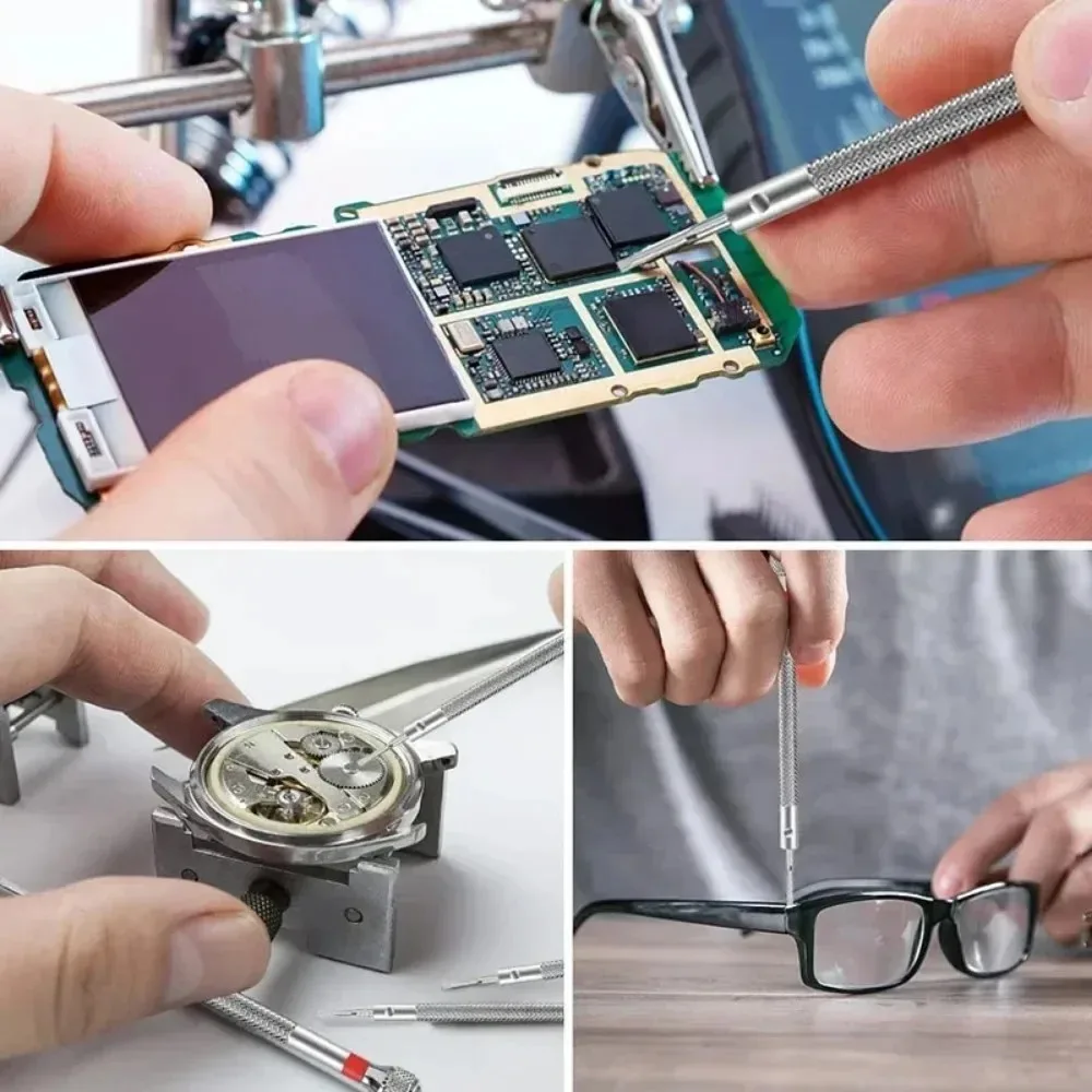 5pcs/set 0.8-1.6mm Steel Screwdriver for Watch Repairing Portable Watch Tools Band Removal with Mini Link Pins Watchmaker Tools