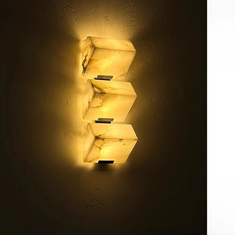 

Natural marble wall lamp stair corridor lamp French background wall aisle lamp