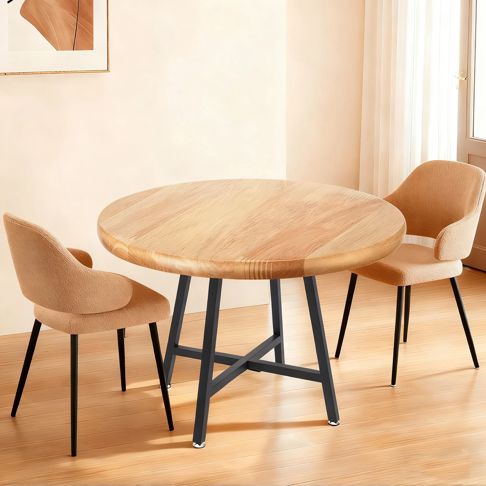 

30mm Square Metal Table Legs, 100LBS Capacity X-Base for Glass/Wood Top, Black (0.7mm Thick