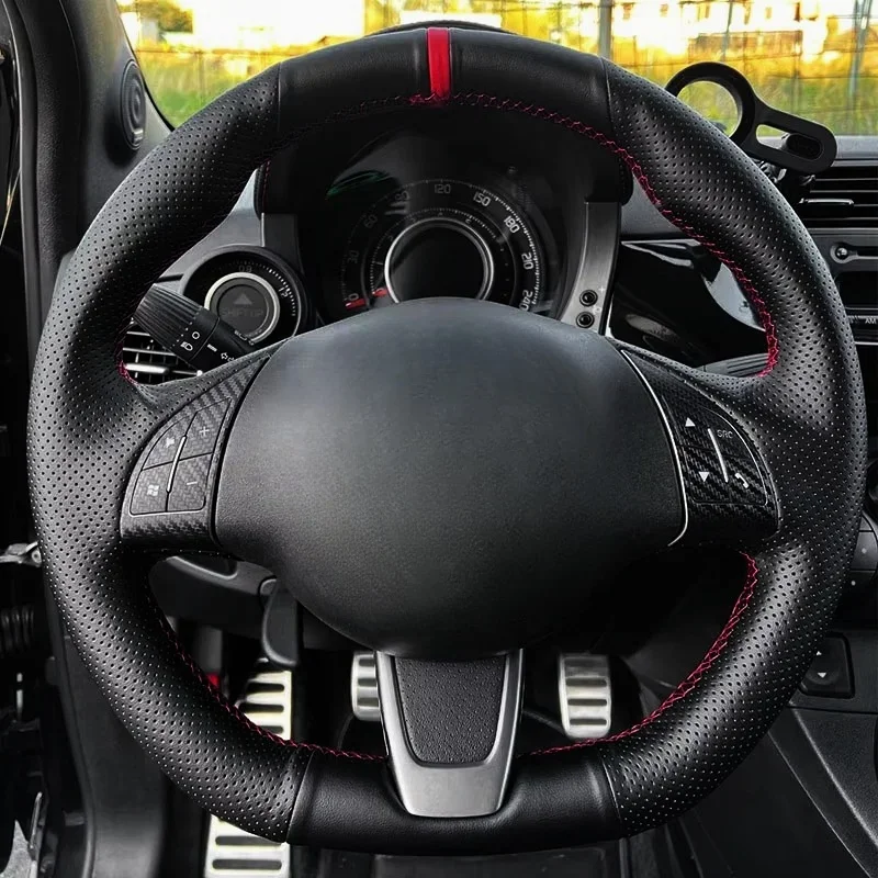 

Hand Braid Car Steering Wheel Cover Perforated Leather For Fiat 500 500C (GQ/S) 2013-2015 For Abarth 500 500C 595 595C 2009-2016