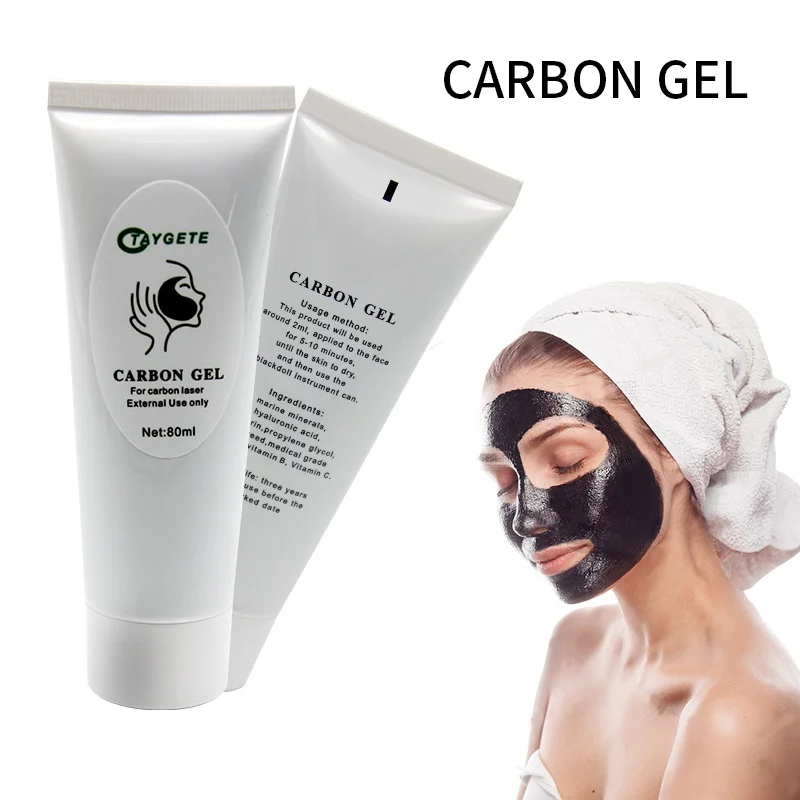 Zwarte Carbon Gel Diepe Reiniging Hydraterende Gezichtscrème Masker Voor ND Yag Laser Huidverjonging Verwijdering Mee-eter Whitening Care