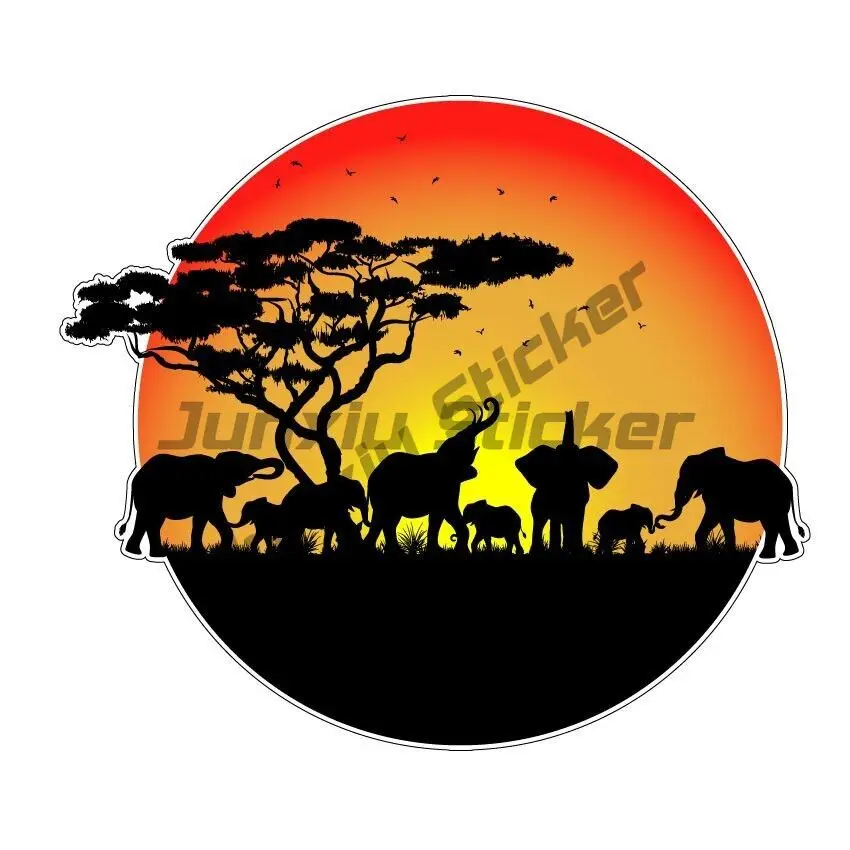 African Elephant Sticker Decal Vehicle Motorhome RV Camper Window Cars Trucks Vans Walls Laptop Skateboard Car Truck Decoration