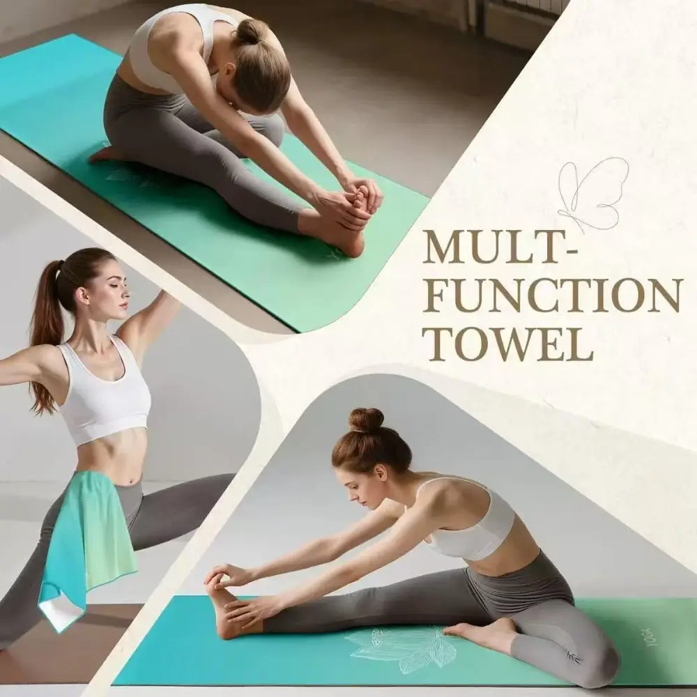 Yoga Mat Towel with Foot Loops, Non-Slip & Odor Barrier, Large Size Quick Dry Cover for Yoga Mat - view 6