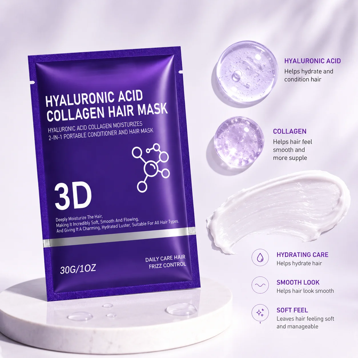 2/3/5 pack Hyaluronic Acid Hai - огляд і ціна Hair Care Cream