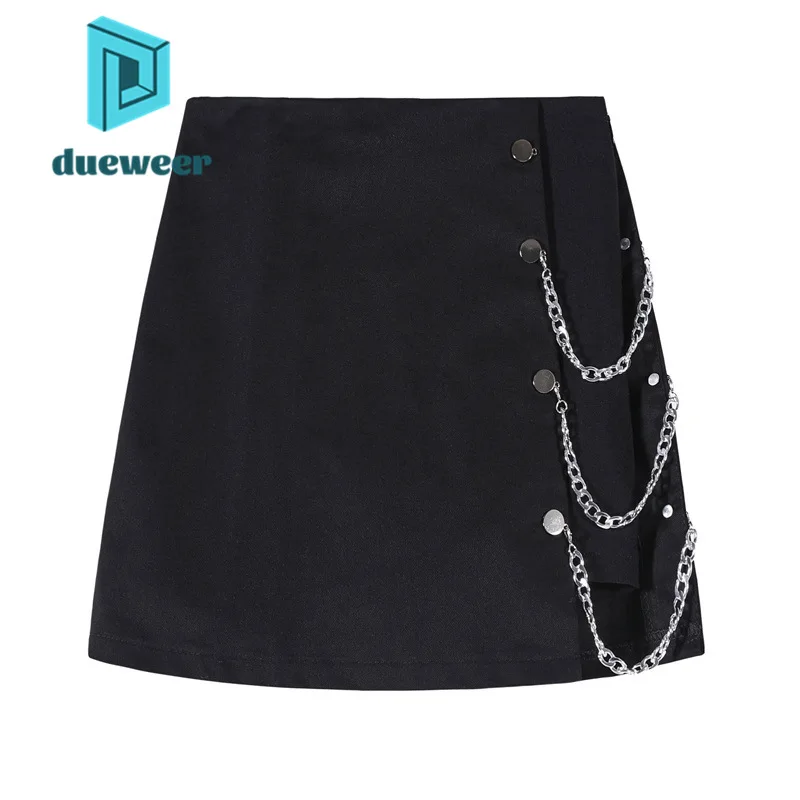 

DUEWEER Summer Jazz Dance Mini Black Skirts Women's Fashion 2022 Gyaru Sexy Short Skirt with Shorts Gothic Hippie Streetwear