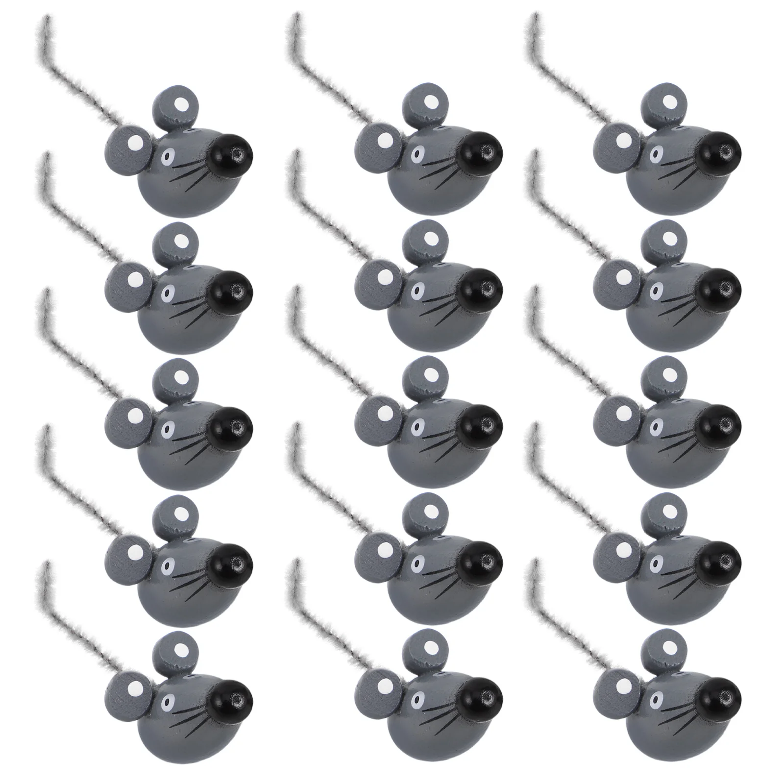 

15pcs Creative Wooden Mouse Mini Fake Mice For Kids Pretend Play Halloween Prank Decor Animal Collectibles Lifelike Rat Spooky
