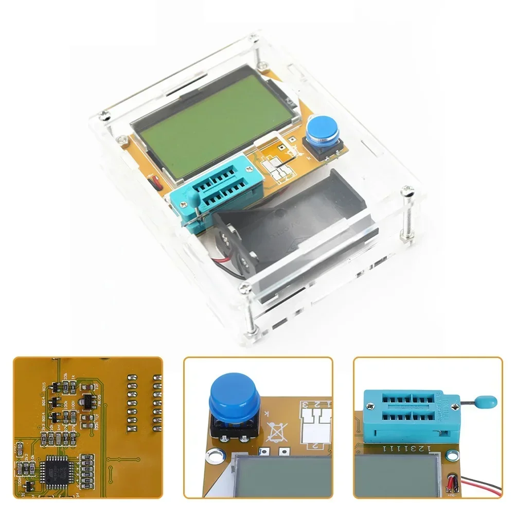 For DIY Electronics LCR-T4 Digital Transistor Tester Digital Transistor Tester With Case Capacitors Diodes ESR