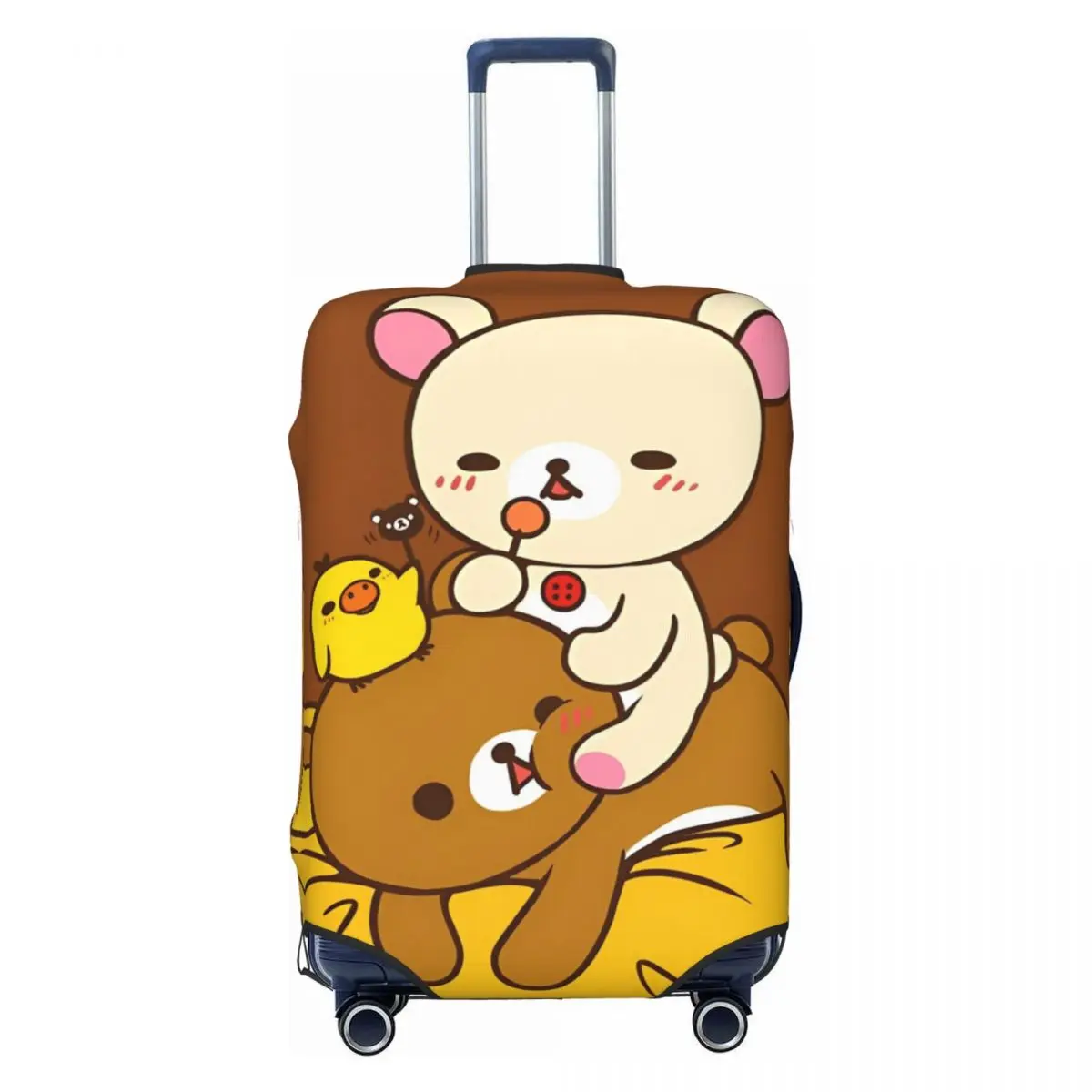 

Kawaii Japanese Rilakkuma Suitcase Cover Bear Animal Business Protection Holiday Strectch Luggage Accesories