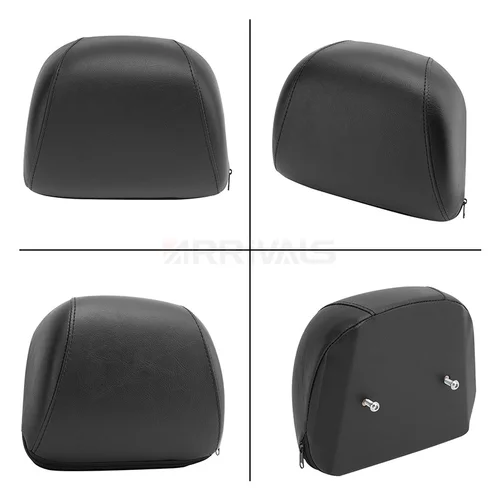 Imagen 2 del producto Cojín de respaldo de barra Sissy de cuero PU negro para motocicleta, almohadilla trasera para Harley Sportsters XL883 XL1200 883 1200 48 2004-UP