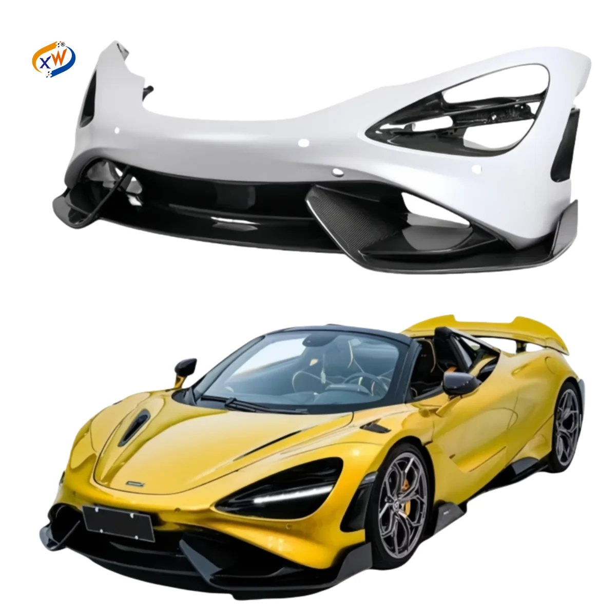 

For High-quality McLaren 720S 765LT Style Carbon Fiber Front Bumper Diffuser New Condition Body Kit Dry Carbon