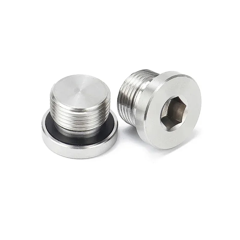

304 Stainless Steel Hex Flange Plug with Sealing Gasket Corrosion Resistant Pipe Cap