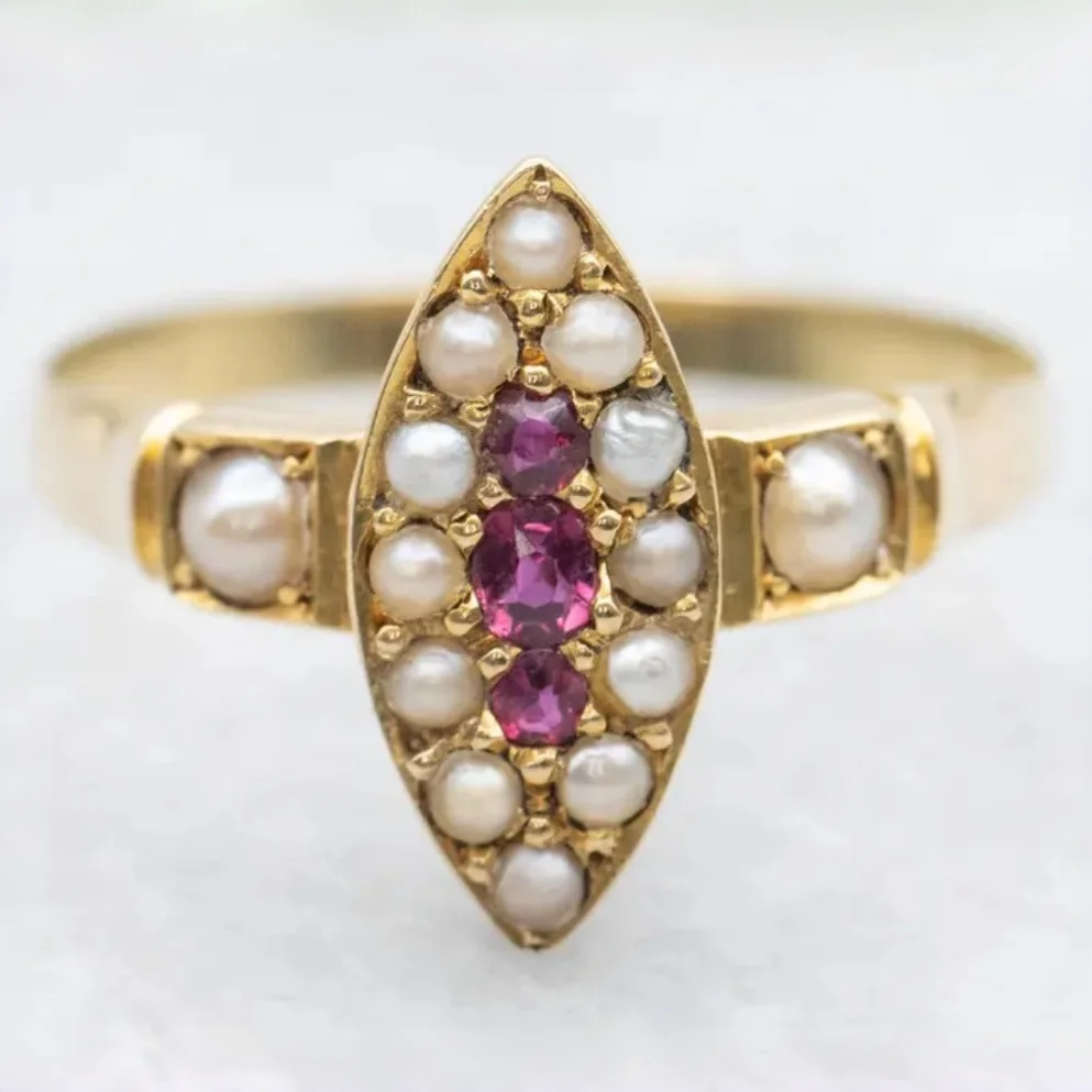 Vintage-Charme-Stil, rosafarbener synthetischer Zirkonia-Goldring für Damen, modisch, exquisit, für Hochzeit, Verlobung, Schmuck, Accessoires, Geschenke