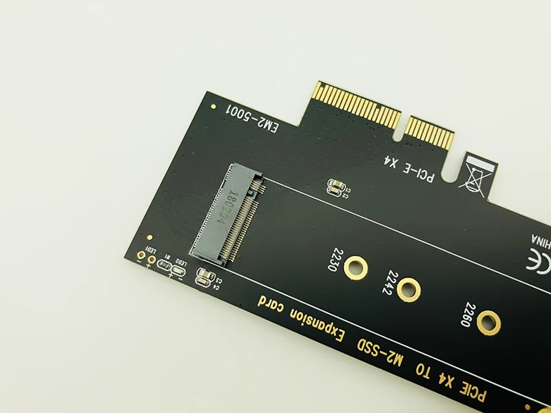 Socket M key M.2 NVMe SSD to PCIe Adapter Card Support PCI Express 3.0 x4 2230 2242 2260 2280 Size M.2 SSD FULL SPEED Riser Card