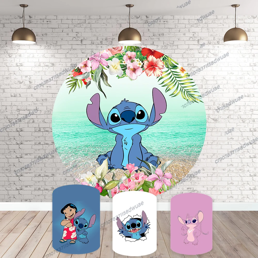 Lilo & Stitch Party Photo Background Birthday Photo Backdrop Round&Cylinders Plinth Covers Photography Backdrop