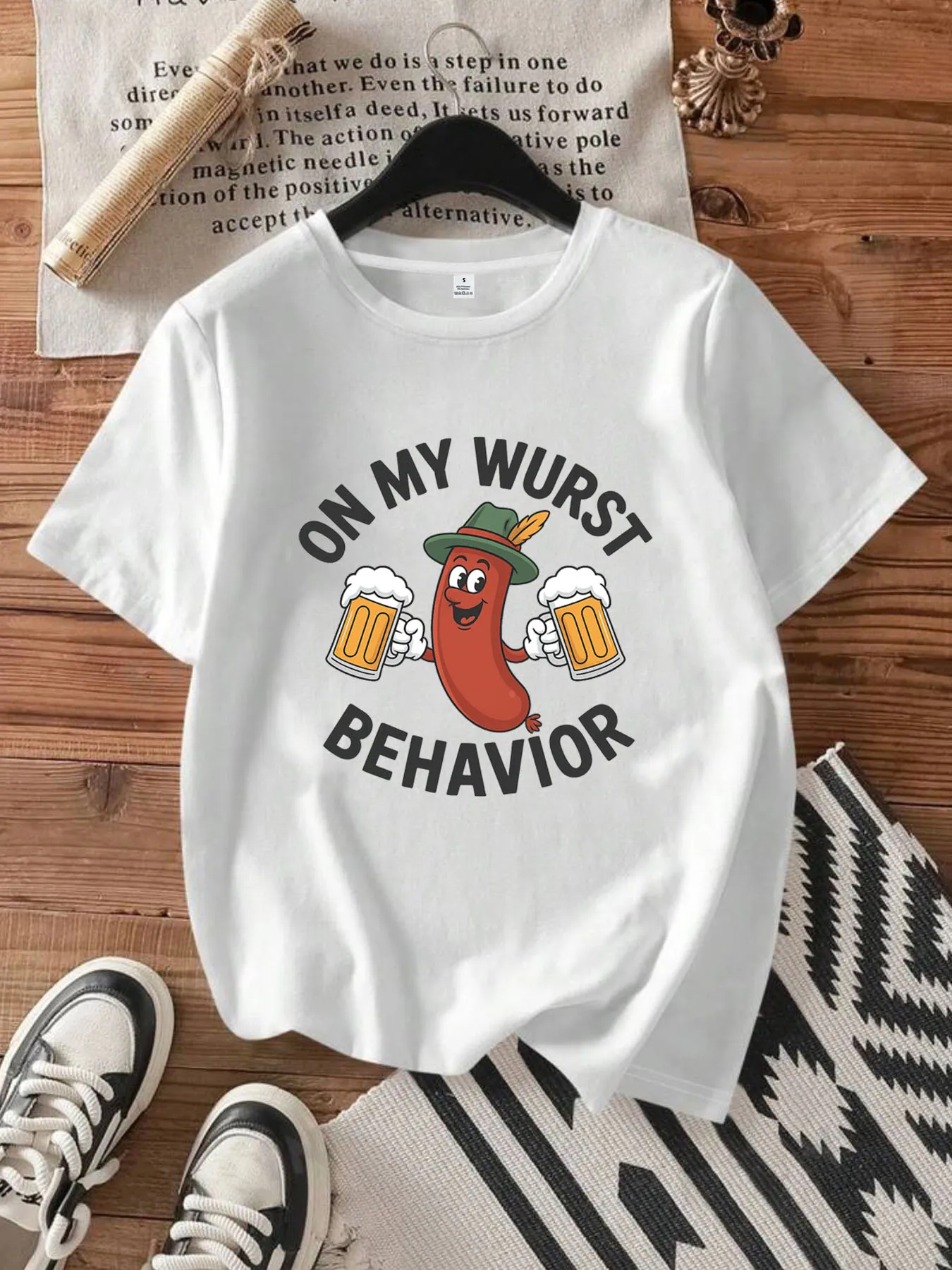 

【11981】Cartoon pattern Crew Neck Women's T-Shirt Short Sleeve Fashion Printed Half Sleeve Top Stretch T-Shirt