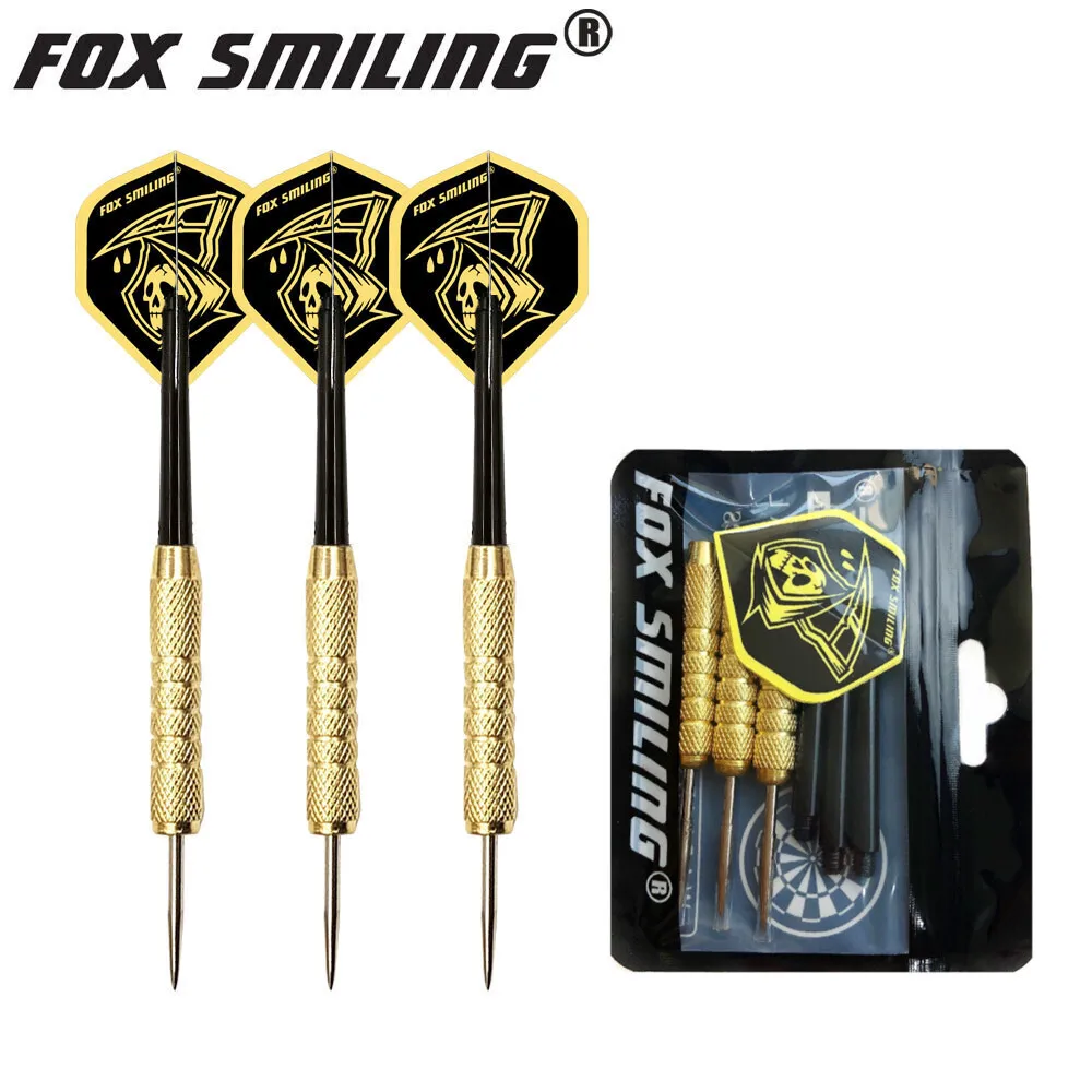 Fox Smiling 3PCS Steel Darts 18g With16g Iron Barrel And Nylon Shaft Colorful Darts Flights