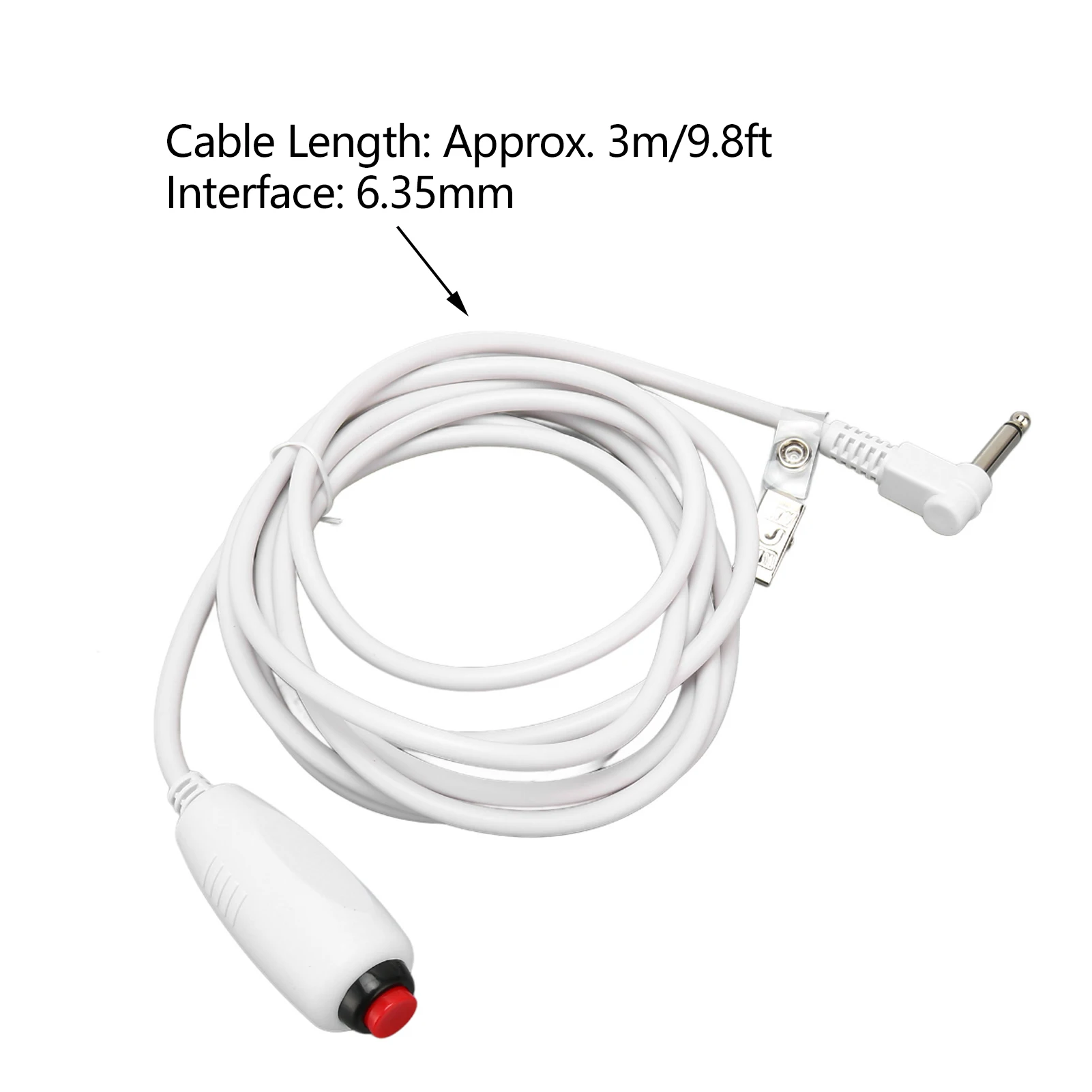 Ersatz-Krankenschnur, Druckknopfschnur, universelle 6,35-mm-Schnittstelle, Ersatz-Krankenschwester-Rufschnur mit Clip für Krankenschwester-Station, 9,8 Fuß