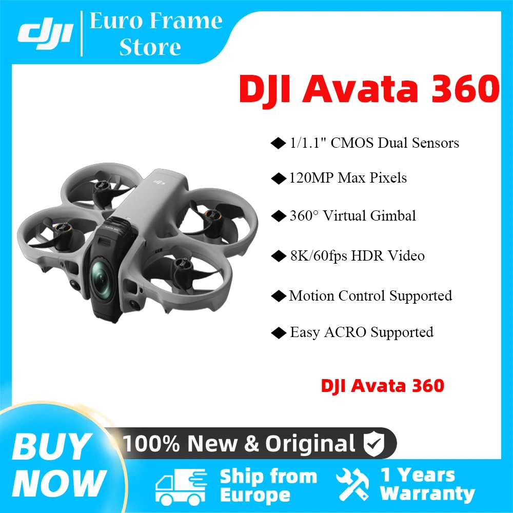 EU-Versand DJI Avata 360 360 °   Panorama-Drohne 8K HDR Video 1-Zoll-Sensor Omnidirektionale Hindernisvermeidung FPV RC-Drohne Avata 360
