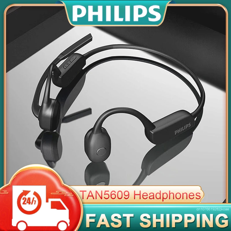 Philips TAN5609 Bone Conduction Headphone Wireless Bluetooth Sports Earbuds HD Mic Call Noise Reduction Headset 180mAh Long Life