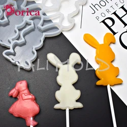 Dorica Long Ear Bunny Design Lollipop Epoxy Mold Chocolate Cake Silicone Mould Fondant Cake Decorating Tools Kitchen Bakeware