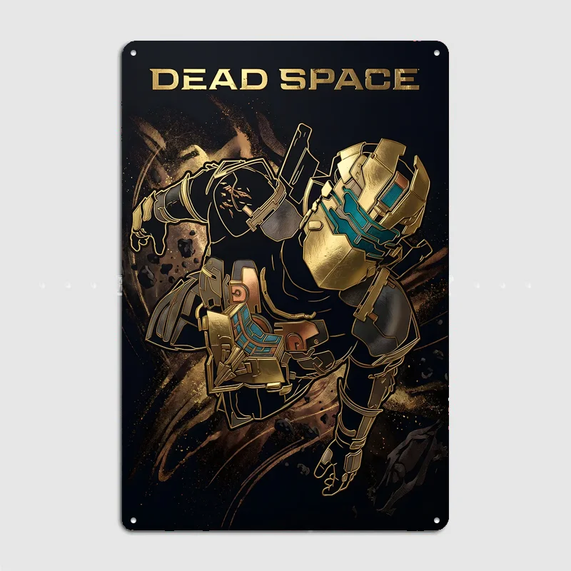 Dead Space Golden Armor Poster Metal Sign Life Wall Custom Bedroom Indoor Home Wall Decor Posters Room Decoration