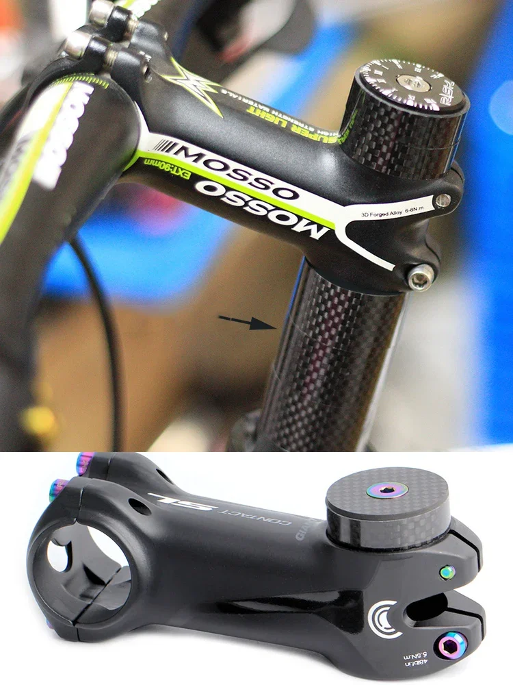 AliExpress RISK 3K Carbon Fiber Bicycle Front Fork Spacers for 1-1/8" 28.6mm 1-1/4" 31.8mm OD2 MTB Road Bike Headset Stem Adjustment Washer