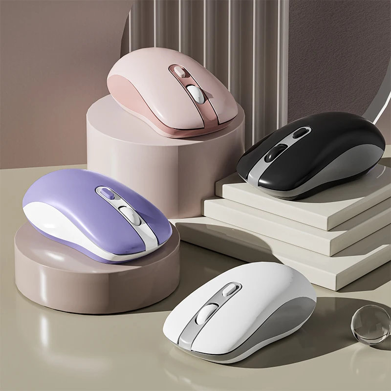 Wireless Mouse Rechargeable Bluetooth & 2.4G Tri-Mode Cordless Mouse 3 Adjustable DPI Optical Ergonomic Mice for Laptop PC iPad