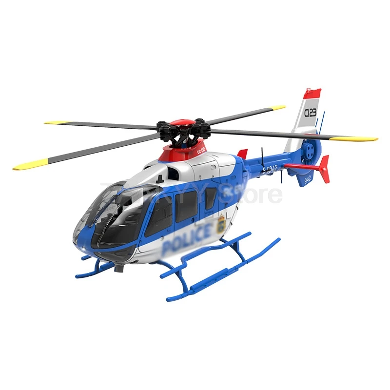 C123 6CH RC Helicopter Remote Control Double Brushless Direct Drive Single Paddle Aileron Free Helicopter Model Optical Flow Toy