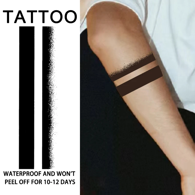 

1Pc Geometry Arm Band Waterproof Temporary Tattoo Stickers, Long-lasting Waterproof for One to Two Weeks, Suitable for Arm, Leg.